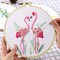 Flamingo Embroidery Kit for Beginners with Pattern Floral Stamped Full Range of Embroidery Starter Kit for Adults Cross Stitch Kit with Embroidery Cloth, Hoops, Color Thread and Tools,Set of 2